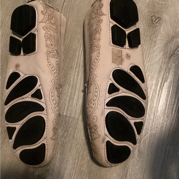 Robert Graham Verrazano Paisley Driving Loafers in White Leather Size 9.5 - Picture 2 of 7